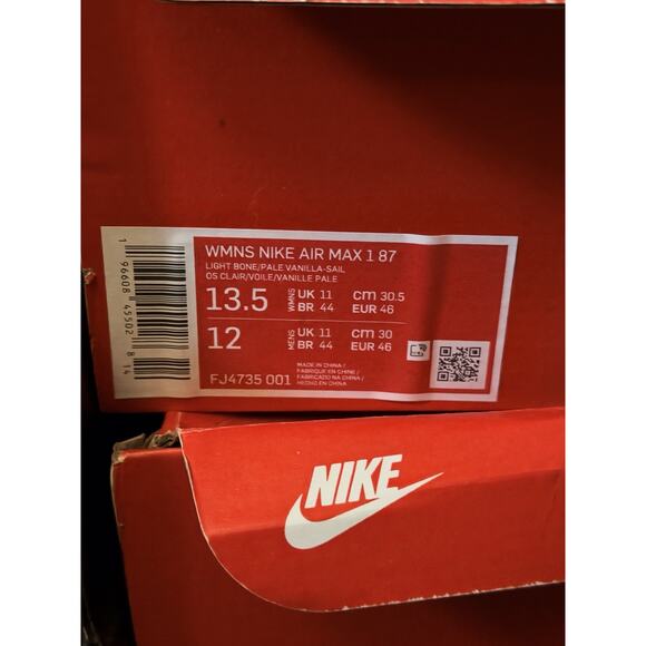 Nike Air Max 1 '87 Women's FJ4735 001 Size 13.5 - Picture 9 of 9